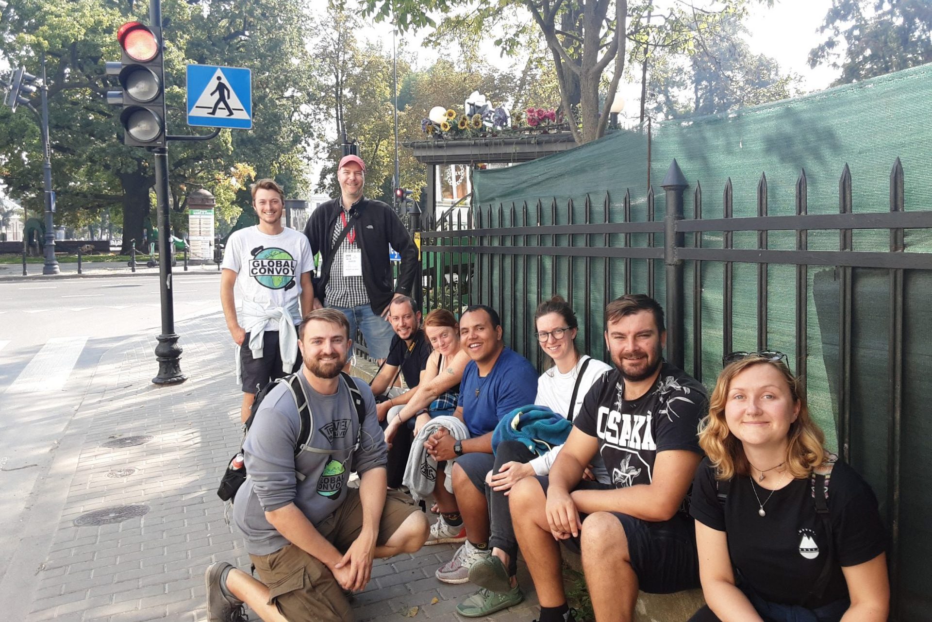 Group of guests resting on Żołnierzy Niepodległej Street, renamed in 2017 as part of a law banning Socialism in public space."